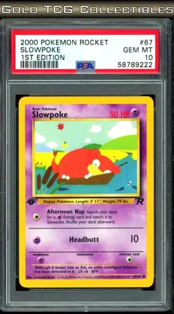 PSA 10 ⭐ Pokemon Slowpoke 67 1st Edition Team Rocket Vintage Non-Holo - Image 1