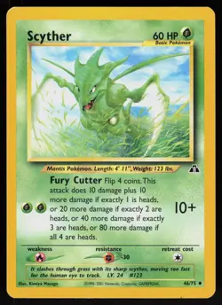 Pokemon Scyther 46/75 Neo Discovery Uncommon Near Mint - Image 1