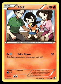 Tepig Legendary Treasures Common 25/113 2013 Pokemon TCG - Image 1