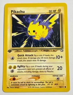 Pokemon Neo Genesis 1st Edition Pikachu 70/111 Non Holo - Nice! (B) - Image 1