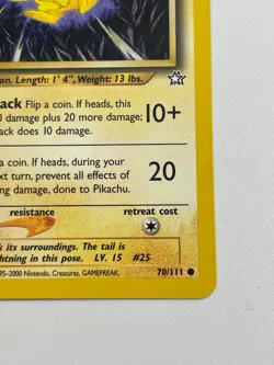 Pokemon Neo Genesis 1st Edition Pikachu 70/111 Non Holo - Nice! (B) - Image 2