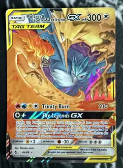 Pokemon Moltres & Zapdos & Articuno GX Hidden Fates 44/68 Ultra Rare Holo Engli… - Image 1