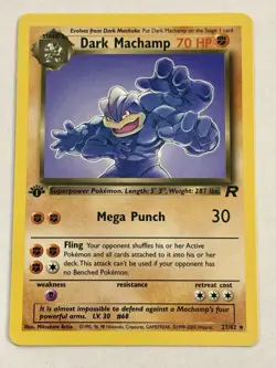 2000 Pokemon Dark Machamp 1st Edition 27/82 - Image 1