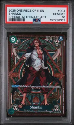 Bandai One Piece CCG Shanks SP ST16-004: A Fist of Divine Speed Foil PSA 10 - Image 1