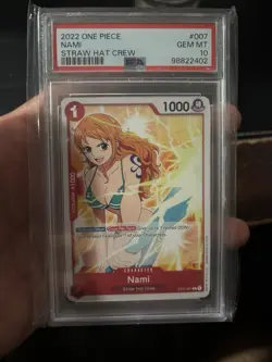 Bandai One Piece CCG Nami ST01-007 TR Foil Wings Captain PSA 10 EN 2022 - Image 1