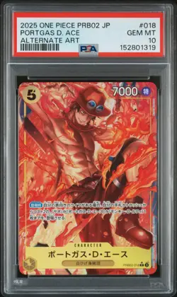 2025 One Piece PRB02 Japanese PORTGAS D. ACE Alternate Art PSA 10 #018 - Image 1