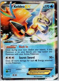 Keldeo EX 49/149 Boundaries Crossed - Pokemon Card - LP - Image 1