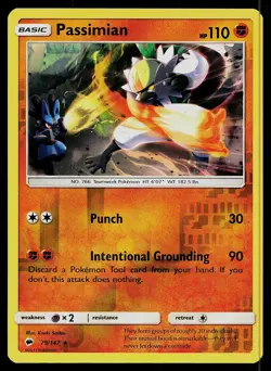 Pokemon Card Burning Shadows Passimian 79/147 Rare Reverse Holo - Image 1
