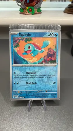 Squirtle 007/165 Pokemon Center Stamped 151 Promo Reverse Holo Card SEALED - Image 1
