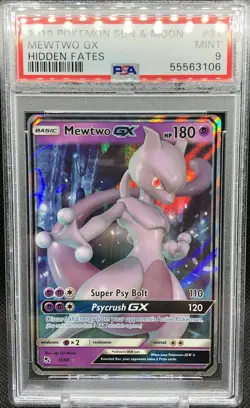 Mewtwo GX 2019 PSA 9 MINT Hidden Fates 31/68 Pokemon Card Game TCG Sun & Moon - Image 1