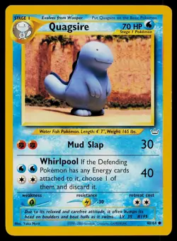 Pokemon Card Quagsire 48/64 Neo Revelation Common - Image 1