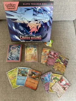 Pokemon ETB(Opened) with Promo and Sleeves and Pin (NO PACKS) 10 Cards Lot - Image 1