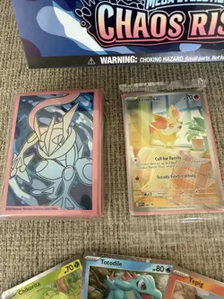 Pokemon ETB(Opened) with Promo and Sleeves and Pin (NO PACKS) 10 Cards Lot - Image 2