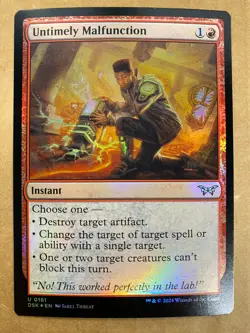 MTG 1x FOIL Untimely Malfunction 161 Duskmourn: House of Horror Magic the x1 NM - Image 1