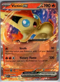 Victini ex 033/197 - Pokemon TCG SV03: Obsidian Flames - Double Rare Holo (LP) - Image 1