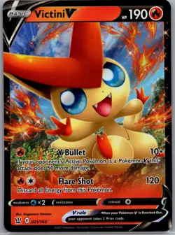 Victini V 021/163 - Pokemon TCG SWSH05: Battle Styles - Ultra Rare (NM) - Image 1