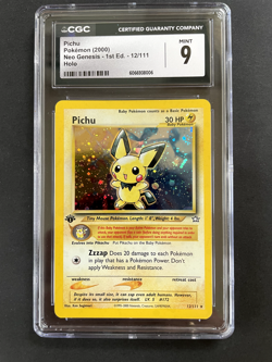 Pichu 12/111 Holo Neo Genesis - 1st Edition Pokemon CGC 9 Mint - Image 1