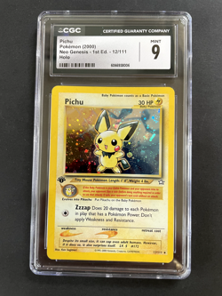 Pichu 12/111 Holo Neo Genesis - 1st Edition Pokemon CGC 9 Mint - Image 2