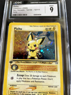 Pichu 12/111 Holo Neo Genesis - 1st Edition Pokemon CGC 9 Mint - Image 3