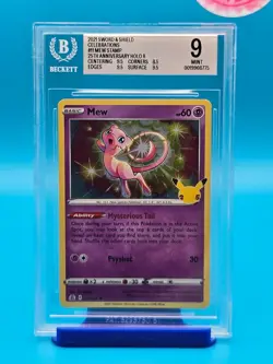 BGS 9 - 2021 Pokemon TCG Sword & Shield Celebrations #011 Mew STAMP [25th Annive - Image 1