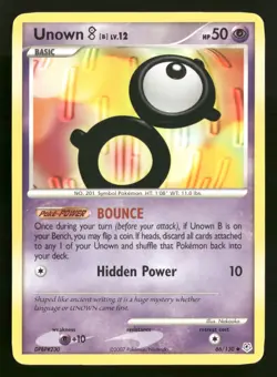 Unown B - 66/130 - Uncommon - Diamond & Pearl Base - Pokemon Card - LP - Image 1