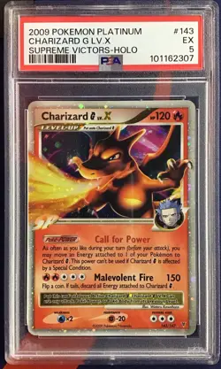 Pokemon 2009 Platinum Supreme Victors #143 Charizard G LV.X-Holo Card PSA 5 - Image 1
