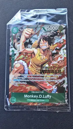 Monkey.D.Luffy P-135 Winner Stamp OP16 Pre-Release Event Promo Card - Image 1