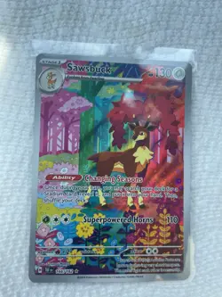 Pokemon TCG Sawsbuck Temporal Forces Illustration Card 166/162 NM - Image 1