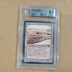 Strip Mine x1 - Antiquities - MTG - Uneven Stripe U1 - Graded BGS Beckett 8.5 - Image 1