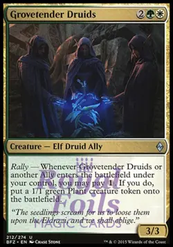 Grovetender Druids 2x FOIL BFZ MTG Battle for Zendikar Uncommon MINT green white - Image 1