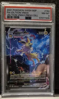 Jolteon VMAX SWSH184 SWSH: Sword & Shield Promo Cards Holo PSA 8 - Image 1