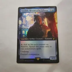 Nardole, Resourceful Cyborg (Extended Art) Universes Beyond: Doctor Who Foil MTG - Image 1