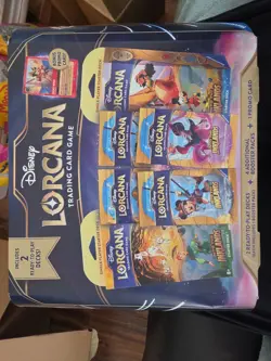Disney Lorcana Trading Card Game 2 Decks 4 Booster Packs 1 Promo Card Sealed - Image 1