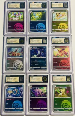 Pokemon TCG Eevee Gem Pack Vol. 2 - Eeveelution Set (9 Cards) CGC 10 Pristine - Image 1