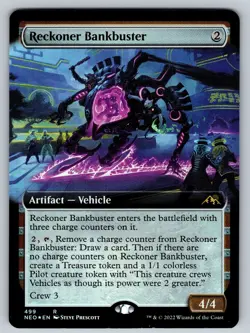 MTG Reckoner Bankbuster (Extended Art) Foil R Kamigawa: Neon Dynasty 499 NM - Image 1