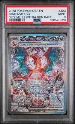 2023 POKEMON OBF EN-OBSIDIAN FLAMES SPECIAL ILLUSTRATION RARE CHARIZARD EX PSA 9 - Image 1