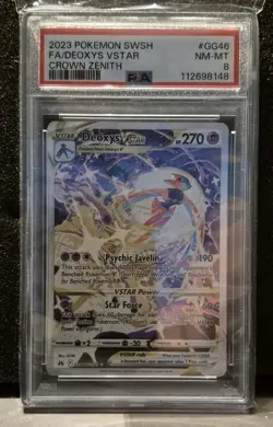 Deoxys v Star GG46/GG70 Ultra Rare Crown Zenith Pokemon TCG PSA 8 - Image 1