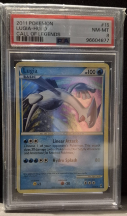 2011 POKEMON CALL OF LEGENDS #15 LUGIA-HOLO PSA 8 - Image 1