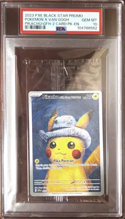 Pokemon Pikachu with Grey Felt Hat x Van Gogh Promo PSA10 #85 PSA VAULT ELIGIBLE - Image 1