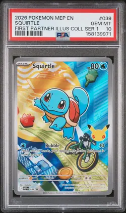2026 POKEMON MEP EN-ME BLACK STAR PROMO #039 SQUIRTLE PSA 10 - Image 1