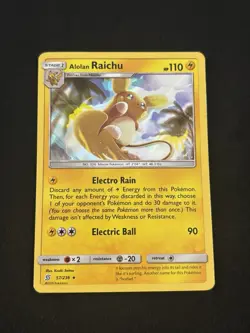 Alolan Raichu 57/236 Sm-Unified Minds Holo Pokemon TCG - DMG - Image 1