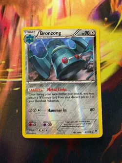 Bronzong 61/119 LP-DMG Reverse Holo Rare Phantom Forces 2014 Pokemon TCG - Image 1