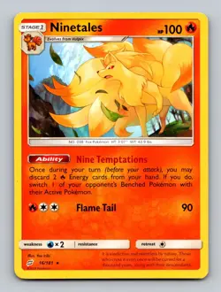 Ninetales 16/181 Rare Team Up Pokemon Lightly Played - Image 1