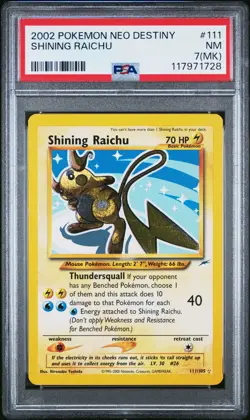 2002 POKEMON NEO DESTINY #111 SHINING RAICHU PSA 7 MK - Image 1