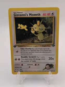 Pokemon TCG Giovanni's Meowth 1st Edition Gym Challenge 43/132 - Image 1
