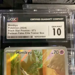 2024 POKEMON #075 MIMIKYU CGC 10 GEM MINT Paldean Fates Black Star Promo - Image 5