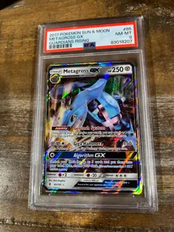 POKEMON 2017 SM Guardians Rising METAGROSS GX #85 PSA 8 RARE - Image 1