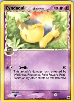 Cyndaquil (Delta Species) 45/101 Dragon Frontiers Pokemon TCG LP Normal - Image 1
