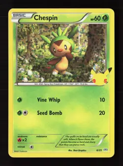 Chespin 006/025 Promo McDonald's 25th Anniversary Promos Pokemon Holo Near Mint - Image 1