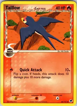 Taillow (Delta Species) 66/101 Dragon Frontiers Pokemon TCG LP Normal - Image 1